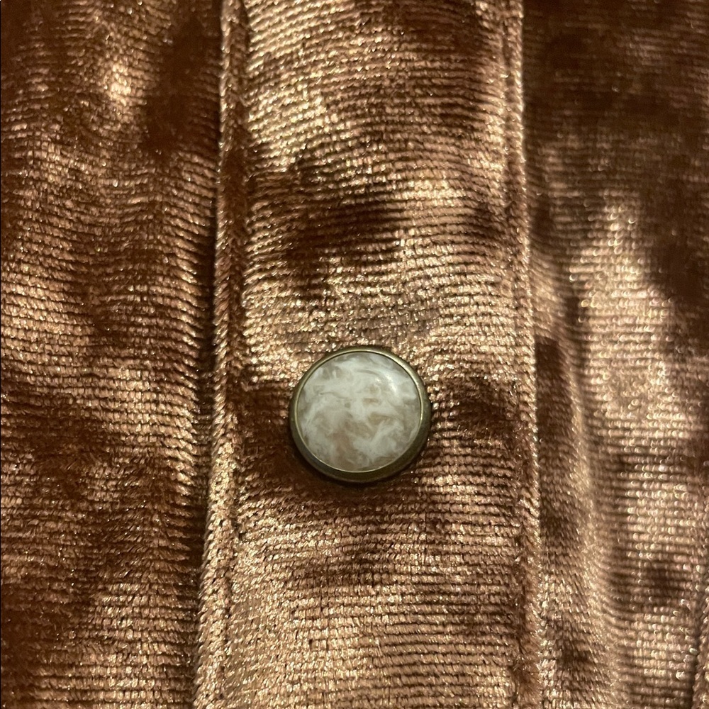 Rock n Roll Denim Copper Crushed Velvet Button-Up Shirt - Picture 3 of 9